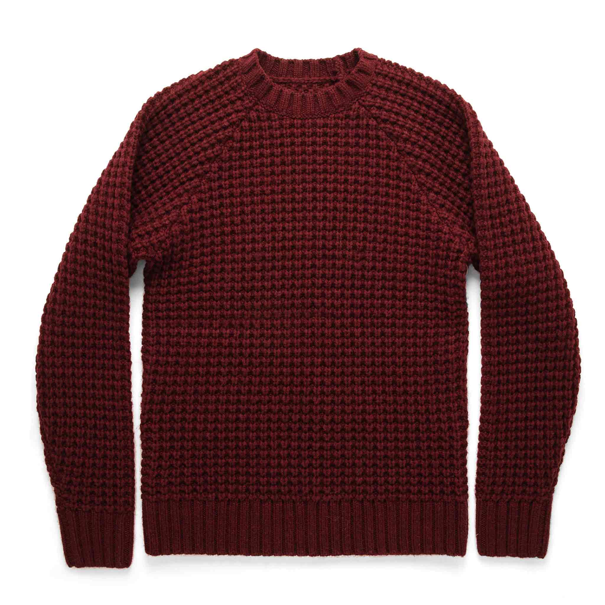 The Fisherman Sweater in Maroon Waffle – softsensbaby443.com