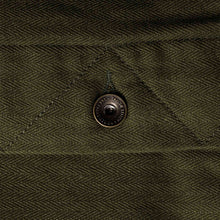 Load image into Gallery viewer, The Long Haul Jacket in Washed Olive Herringbone
